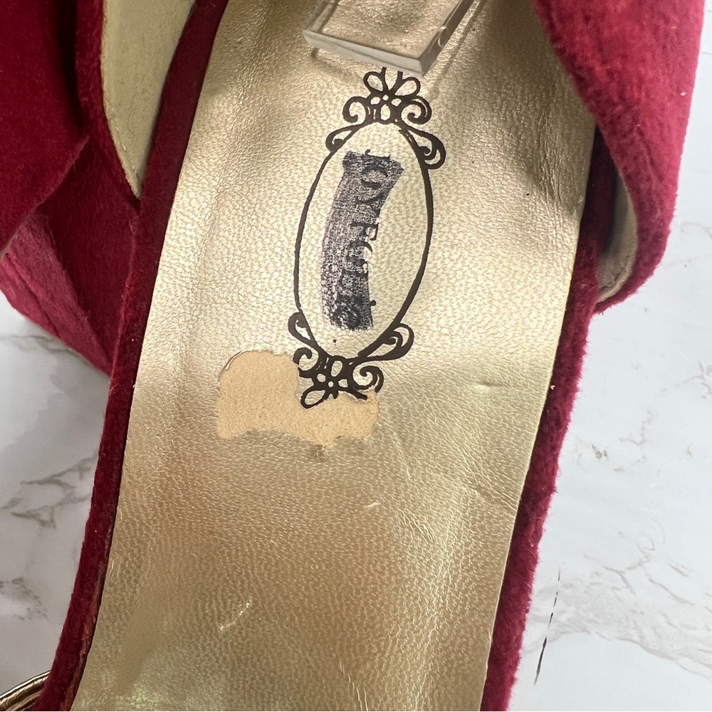 Joyfolie Red Velvet Women's Heels - Picture 4 of 8